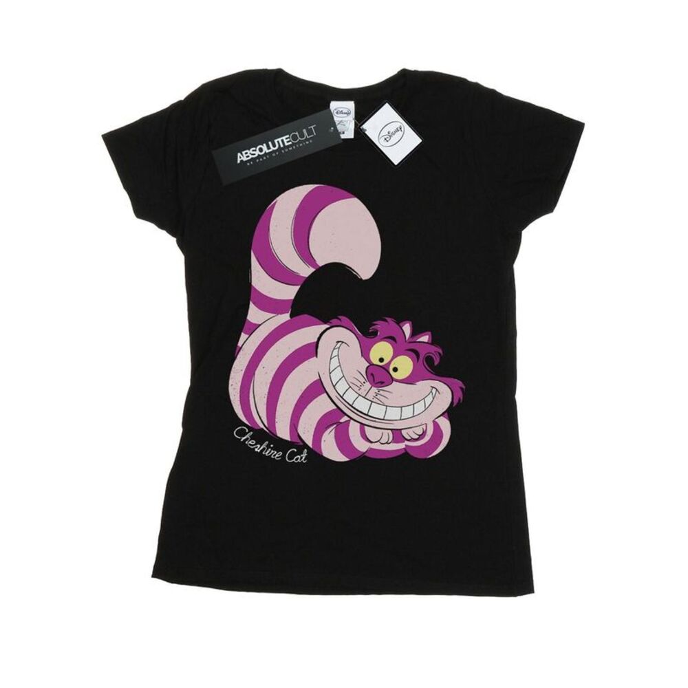 Alice In Wonderland Womens/Ladies Cheshire Cat Fitted T-Shirt / Black
